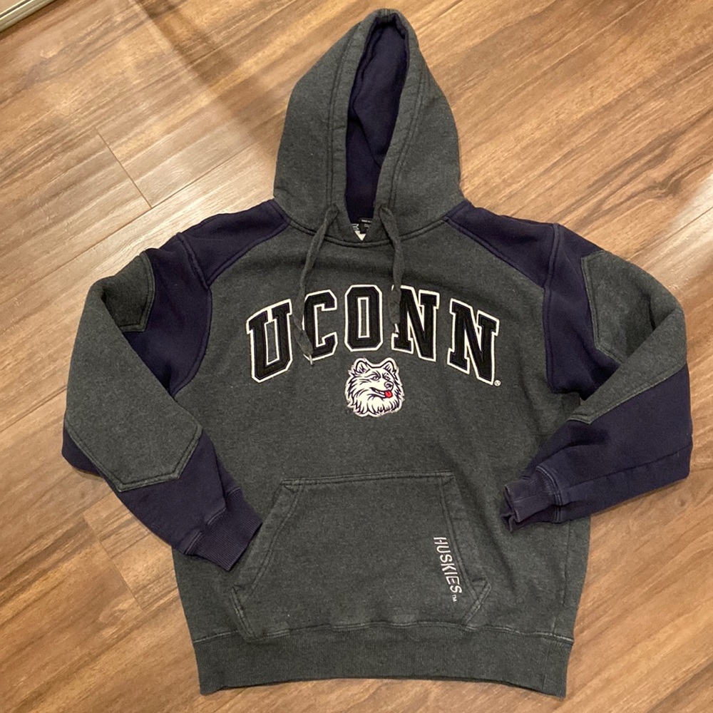 Gray/Navy UConn Hoodie Size Small